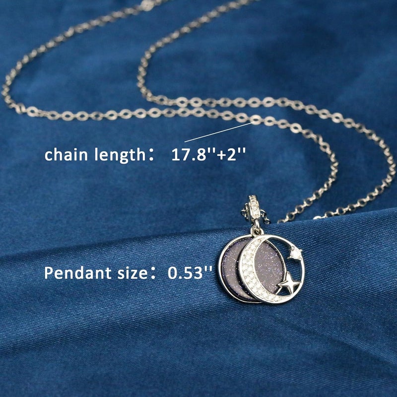 Sereney Valentines Day Gifts for Daughter, Daughter Gifts from Mom, Bonus Daughters Gifts, Silver Moon Star Necklace as Bonus Daughterr Necklaces from Mom, Step Daughterr Present from Stepmom Stepdad - Image 4